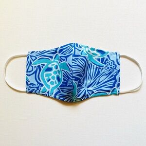 NEW Handmade Blue Turtle Print Kids Face Mask